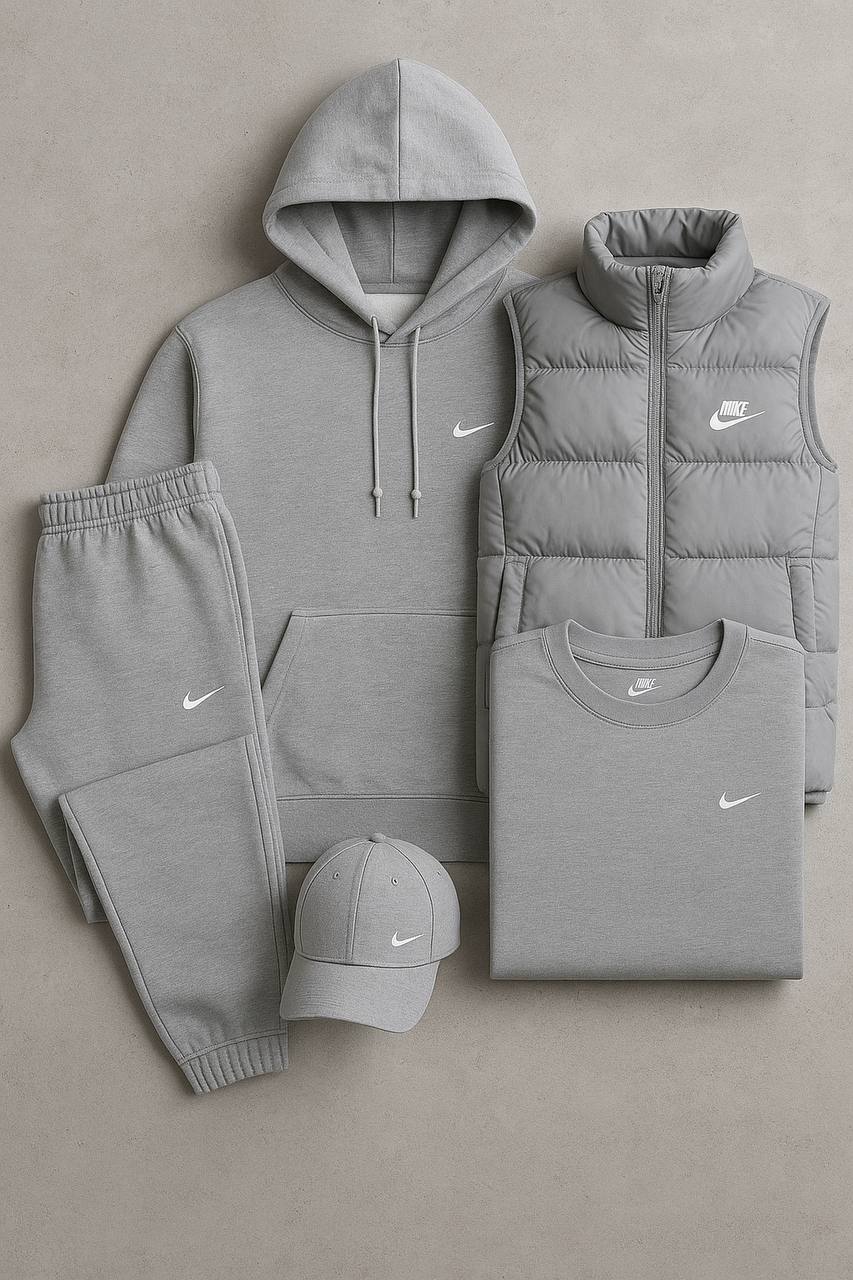Nk™ Complete Set – Sweatshirt, Pants, Puffer Jacket & T-shirt