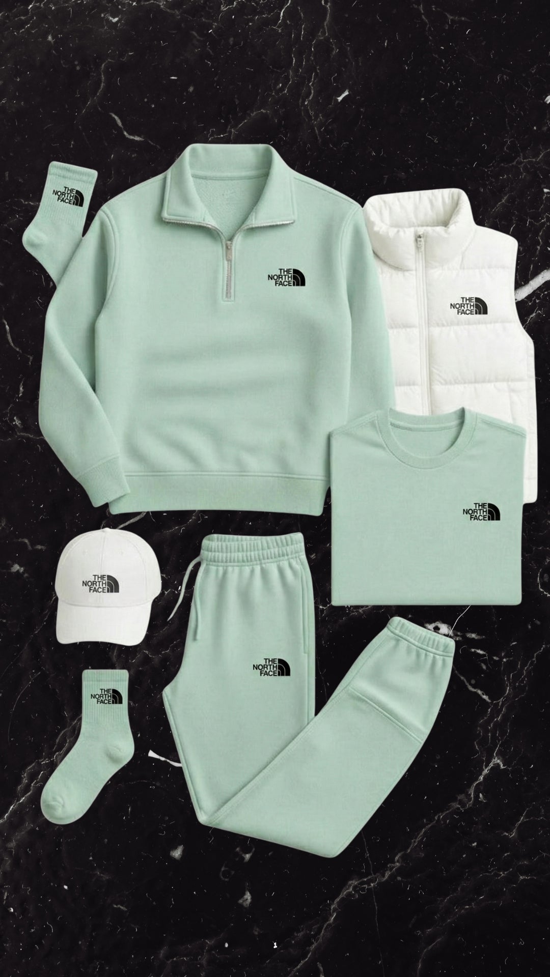 TNF Set Essential – Hoodie, Pants, Cap & Socks