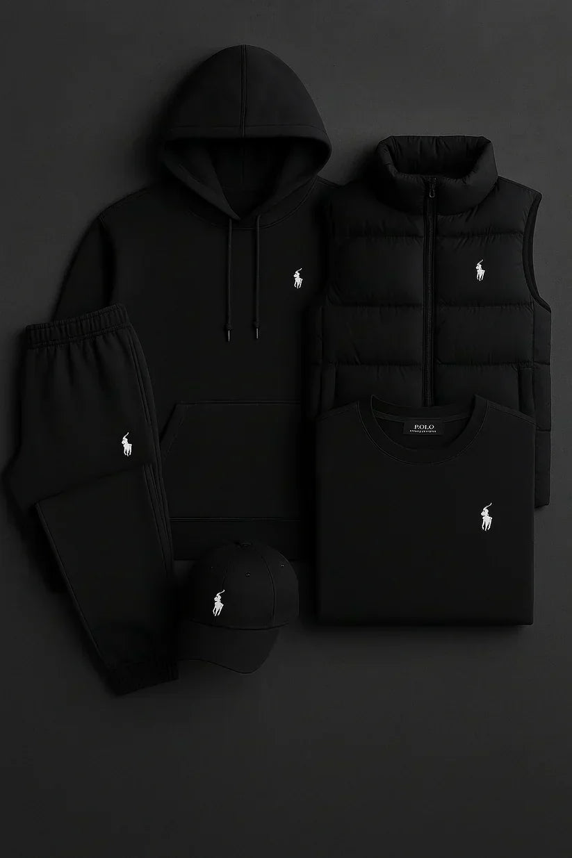 RL™ – Grey Essentials Coordinated Set (Hoodie, Joggers, Vest, T-Shirt)