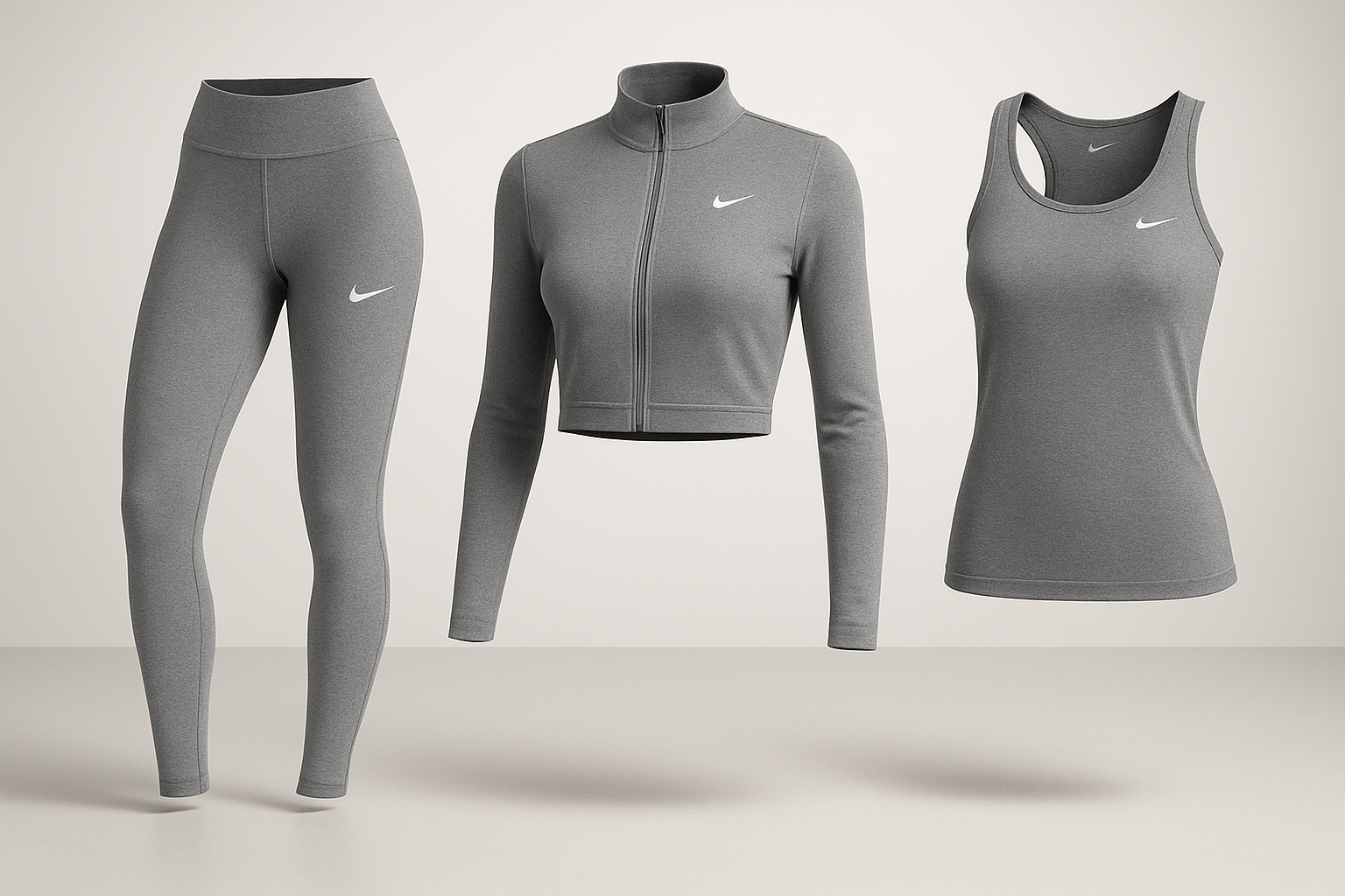 Women's Sportswear Set – NK™ Performance in Dark - Leggings + Tank Top + Jacket